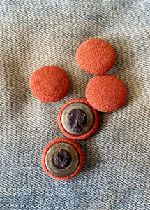 Vintage Red Fabric Covered Buttons 5x15mm