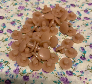 Vintage  Plastic Fawn/Beige Long Shank Buttons -48x 10mm