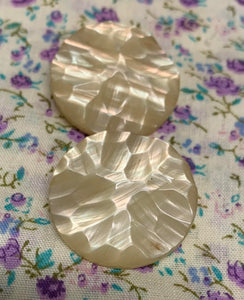 Vintage Mother of Pearl " Effect" Shank buttons 2 x 25mm