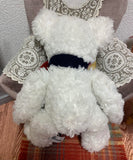 Pre -Loved Harrods White Plush Teddy bear with Red English Flag Scarf