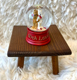 Valentines Bears" With Love" Mini Glitter Globe Collectable Bear Figurine  - Alice's Bear Shop