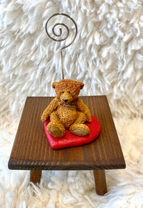"Icky"- Mini Collectable Photo Holder Bear Figurine  - Alice's Bear Shop