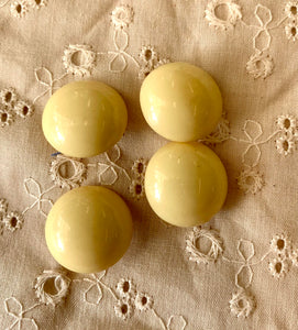 Vintage Light Lemon Domed Shank Plastic Buttons 22mm x 4