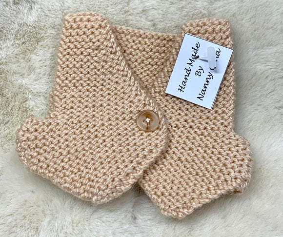 Small Hand Knitted Light Fawn Waistcoat for Teddy Bears