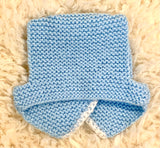 Hand knitted Baby Blue &  White Edged  Waistcoat for Teddy Bears