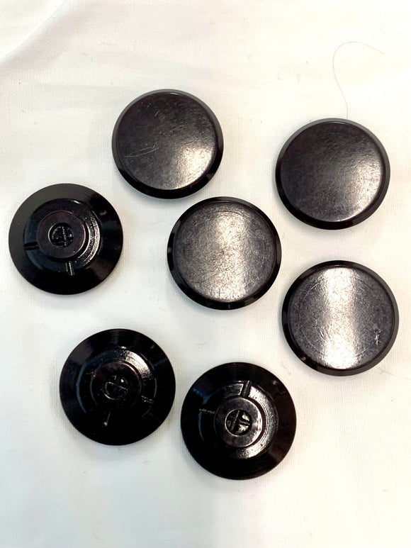 Vintage Round Brown Flat Shank Resin Buttons -7 x 20mm