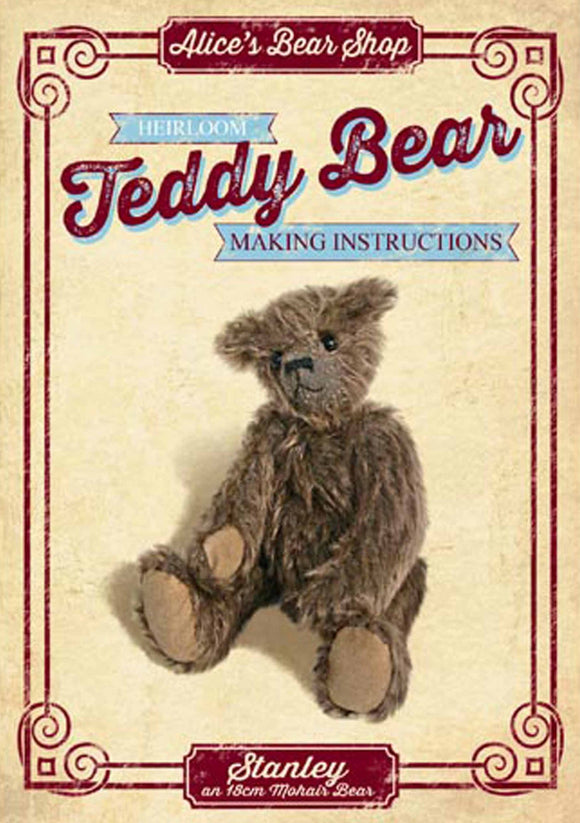 Teddy Bear Pattern and A5 Instruction Booklet - Stanley Bear 18cm when made