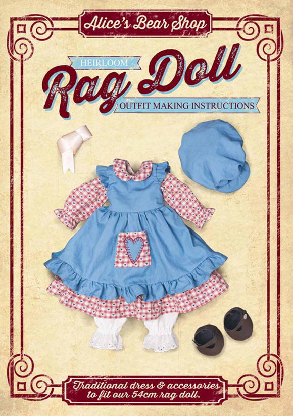 Rag Doll Outfit Pattern & Instructions - Traditional Dress to fit our 54cm Doll
