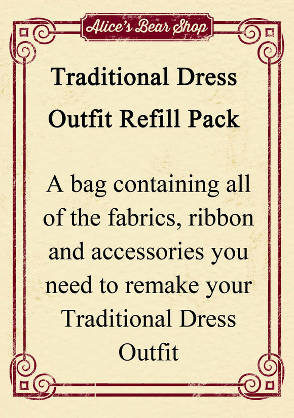 Refill Pack - Traditional Dress Outfit - to fit our 54cm Rag Doll