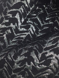 Fabric Remnant - Black & Silver Woven Fabric - Approx 1.5m x 1.8m