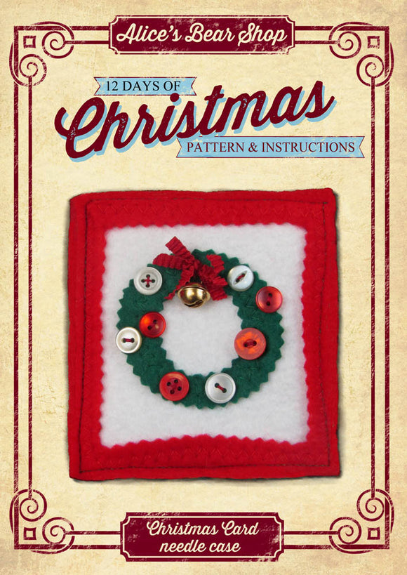 *DOWNLOAD* - Pattern and Instructions - Christmas Card Needle Case - Alice's Bear Shop