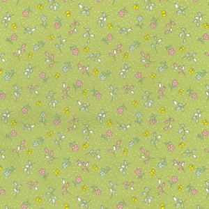 Cotton Poplin - Green Floral - Juliette