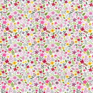 Cotton Poplin - Pink Floral on Ivory - Isabel