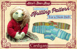 *DOWNLOAD* - Knitting Pattern A4 - Cardigan for 54cm/21" Rag Doll