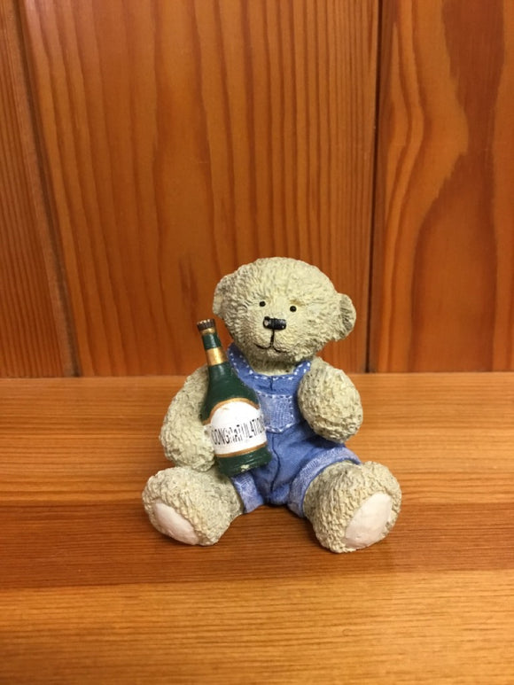 'Cobby' Mini Collectable Bear Figurine  - Alice's Bear Shop 'Congratulations'