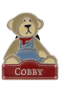 Cobby Bear - Pin Badge  - Charlie Bears - Alice's Bear Shop
