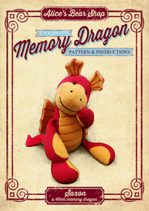 *DOWNLOAD* Memory Dragon Pattern and Instructions - 30cm/12" when made - Alice's Bear Shop