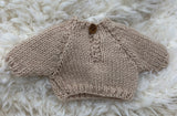Hand Knitted Fawn Jumper for Teddy Bears or Dolls