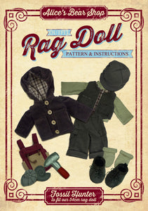 *DOWNLOAD* Sewing a Rag Doll Fossil Hunter Outfit- Pattern and Instructions - to fit our 54cm Rag Doll - Alice's Bear Shop
