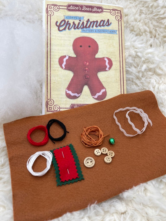 Felt Hanging Christmas Decoration - Gingerbread Man Sewing Kit