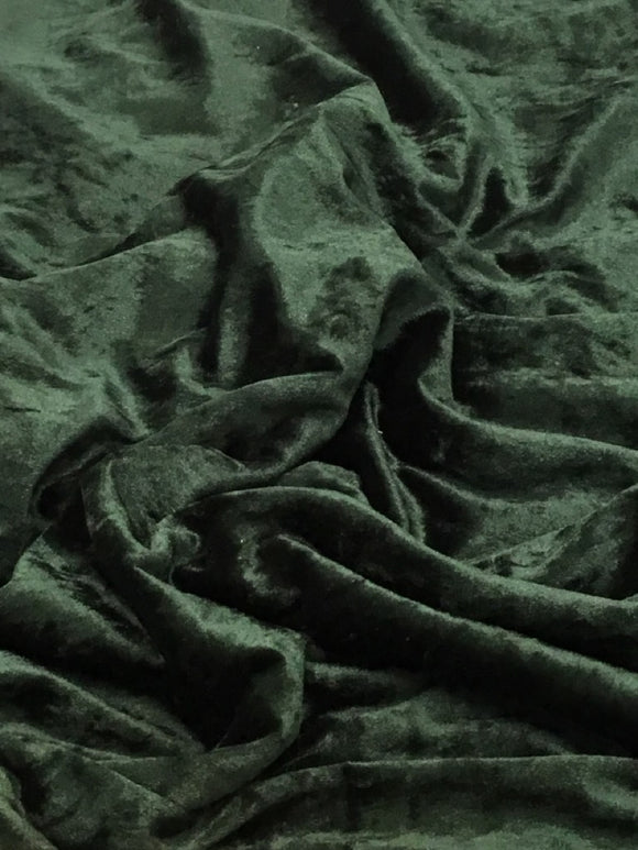 Fabric Remnant - Deep Bottle Green Stretch Velour - Approx 1.5m x 1.5m
