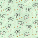 Cotton Flannel - Mint Bears