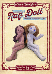 *DOWNLOAD* Button Jointed Rag Doll Pattern and Instructions - to make 54cm Rag Doll - Alice's Bear Shop