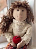 DOWNLOAD - Knitting Pattern A4 - Simple Jumper for a 54cm Rag Doll
