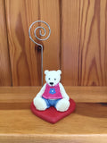 'M.J.' Mini Collectable Photo Holder Bear Figurine  - Alice's Bear Shop