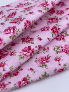 Cotton Poplin - Pretty Pink Roses - Madeleine