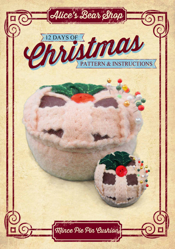 *DOWNLOAD* - Pattern and Instructions - Mince Pie, Pin Sharpening Pin Cushion - Alice's Bear Shop
