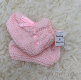 Large Hand Knitted Pink Booties  for your Teddy or Doll (10cm x 7cm)
