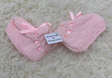 Large Hand Knitted Pink Booties  for your Teddy or Doll (10cm x 7cm)