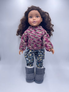 Hand Knitted Jumper For Teddy Bears and Rag Dolls - Pinks - Fits 18"-22" Dolls