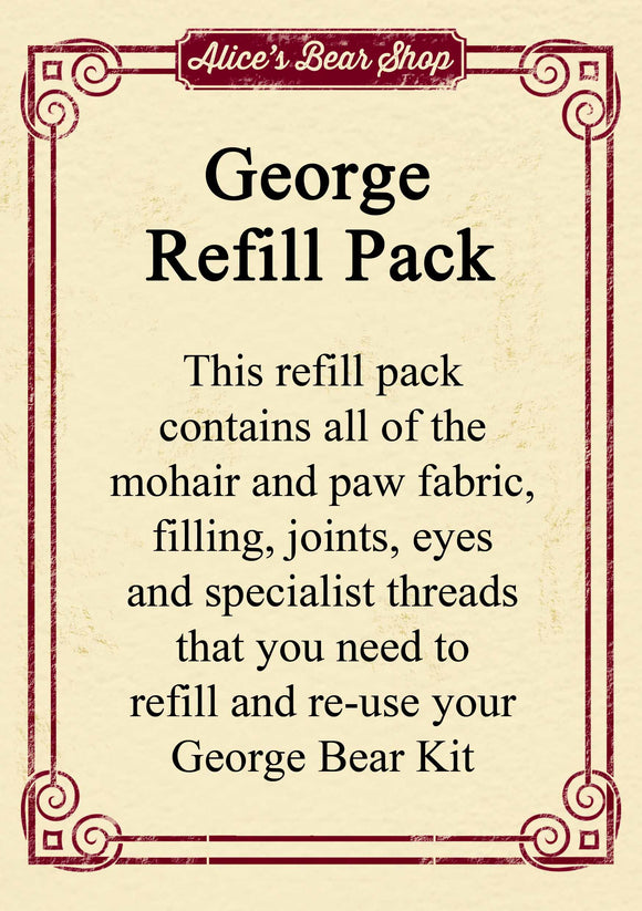 Refill Pack - George Bear - 12cm when made - Alice's Bear Shop