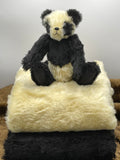 NEW -Mohair Teddy Bear Kit - Rolo - 29cm when made,  Black & Buttermilk