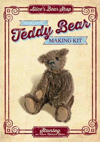 Mohair Teddy Bear Making Kit - Stanley 18cm when made