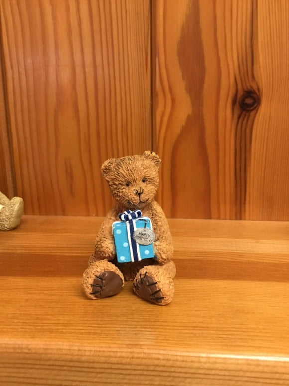 'Tat' & Birthday Present Mini Collectable Bear Figurine  - Alice's Bear Shop