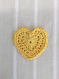 Hand Crocheted Heart - Cotton Embellishment - Teddy Bear Heart