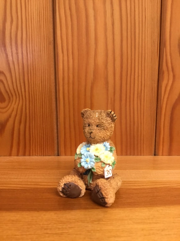 'Tat' with Flowers Mini Collectable Bear Figurine  - Alice's Bear Shop