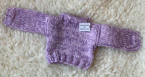 Hand Knitted Purple Tonal Jumper for Teddy Bears and Dolls