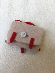 Hand Made Felt Pink Rucksack for Tiny Bears and Dolls